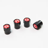 Honda Compatible with Red 4Pcs Tire Valve Stem Caps Anodized Aluminum - Black