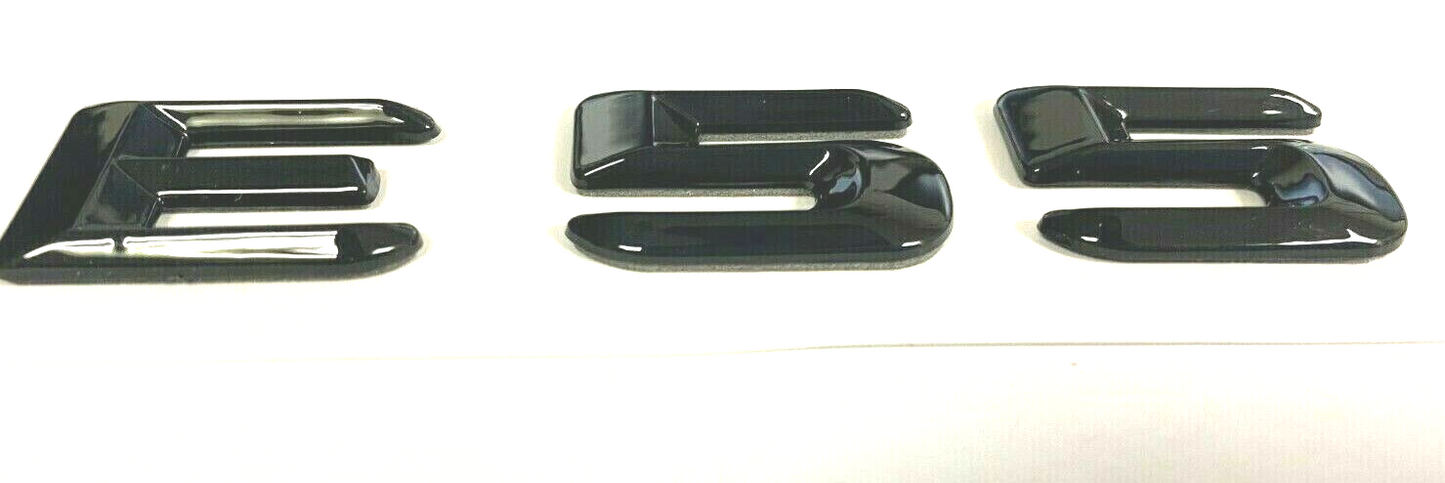 BLACK E55 FOR MERCEDES REAR TRUNK EMBLEM BADGE NAMEPLATE DECAL LETTER NUMBERS