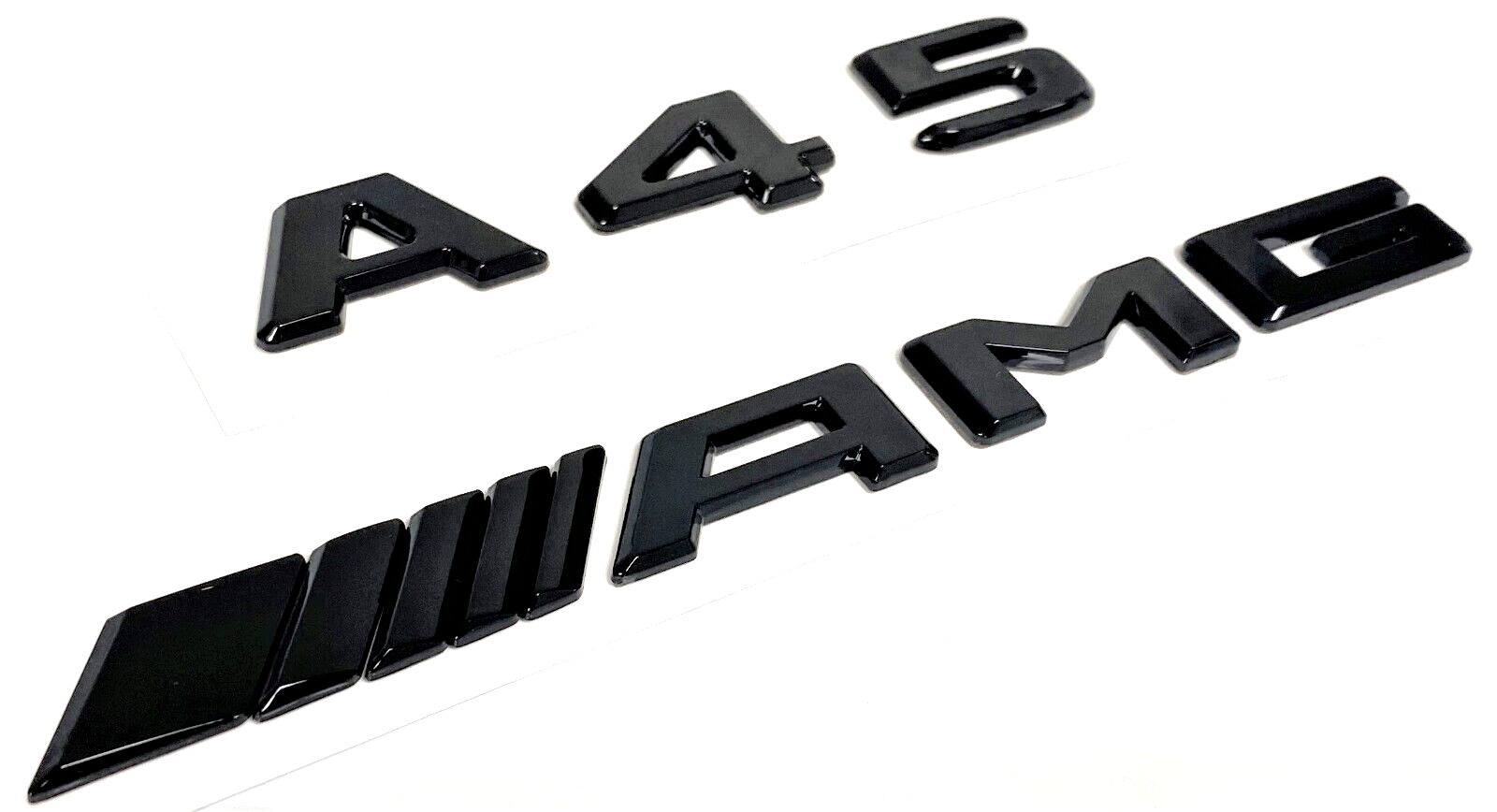 A45 + AMG BLACK FOR MERCEDES REAR TRUNK EMBLEM BADGE NAMEPLATE DECAL NUMBERS