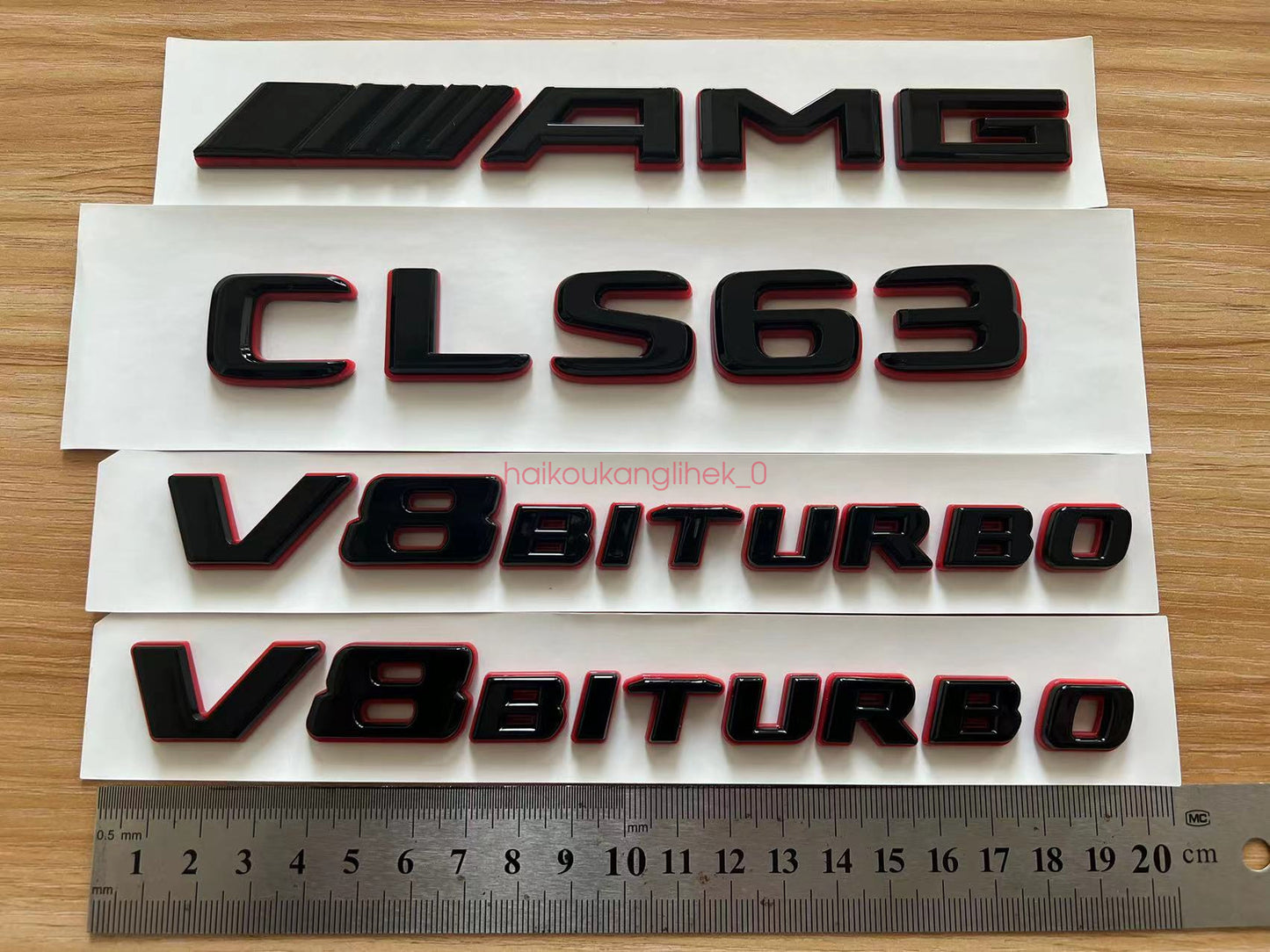 Black RED CLS63 AMG V8 BITURBO Emblem Badge Sticker Set For Mercedes CLS63
