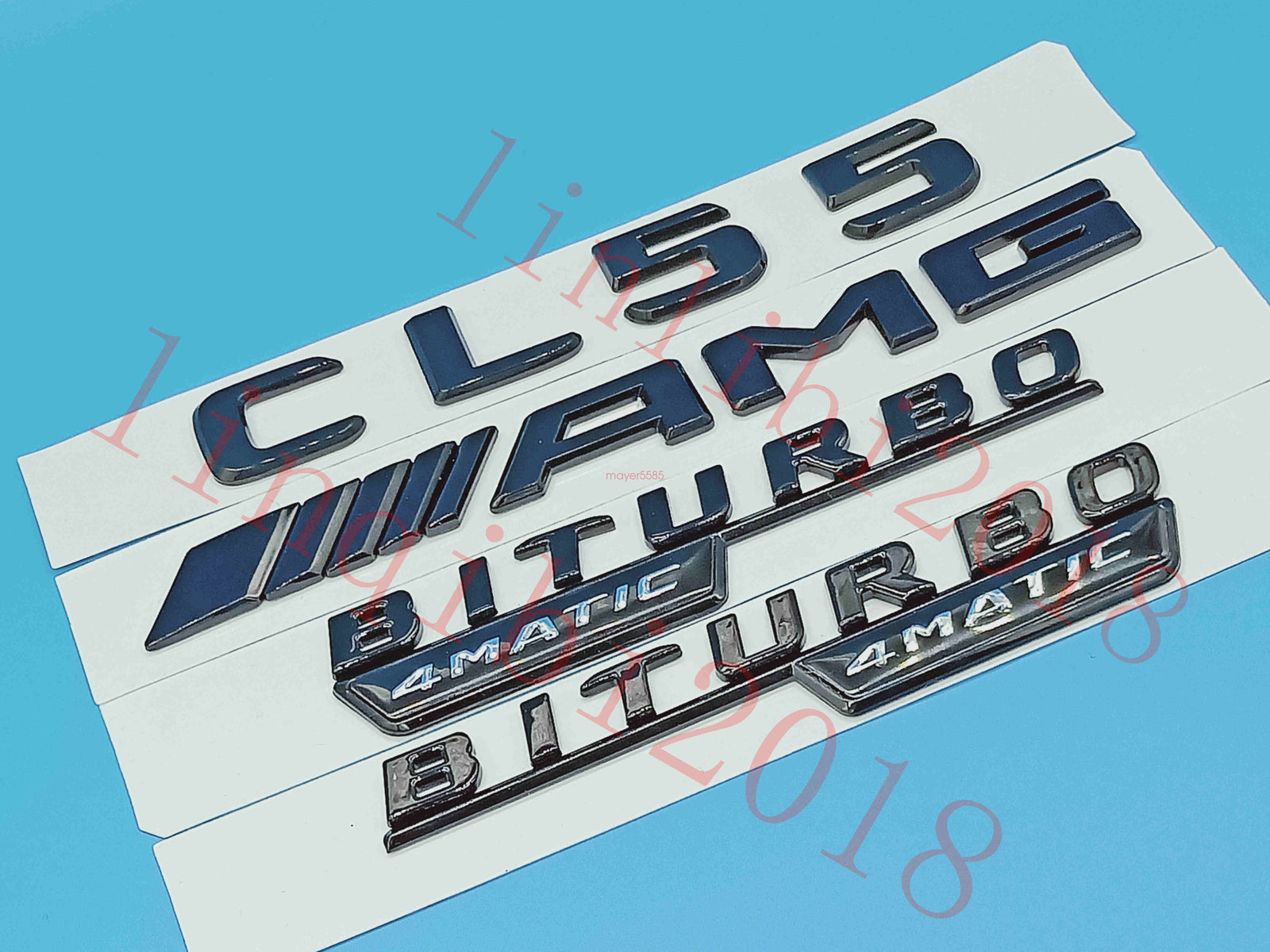 Flat Gloss Black " CL55 AMG BITURBO" Emblem Badge Sticker for Mercedes Benz CL55