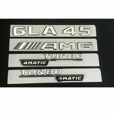 Chrome Trunk Fender Emblems Badges for Mercedes Benz X156 GLA45 AMG TURBO 4MATIC