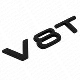 2x Audi Matte Black V8T Side Fender Marker Letter Nameplate Emblem Badge Sport