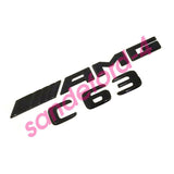 C63 S + AMG Gloss Black Red Trunk Emblem Badge Mercedes Benz C63S New 2018