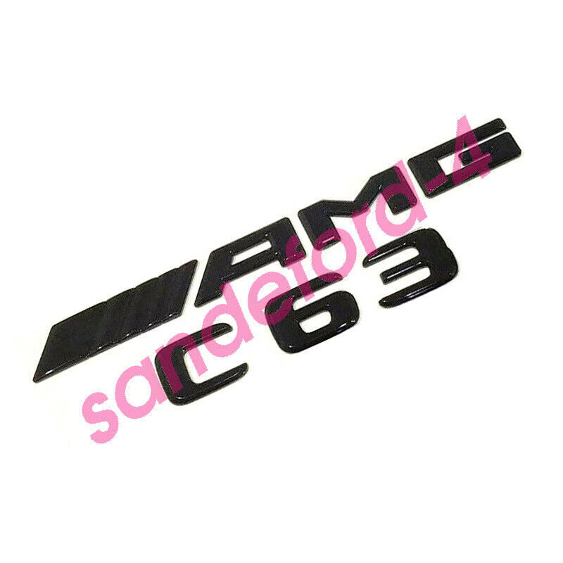 C63 S + AMG Gloss Black Red Trunk Emblem Badge Mercedes Benz C63S New 2018