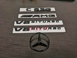 Gloss Black C63S AMG V8 BITURBO Star PACKAGE Trunk Emblem Badge Sticker C63 W205