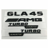 Black GLA45 AMG TURBO 4MATIC Trunk Fender Badges Emblems for Mercedes Benz