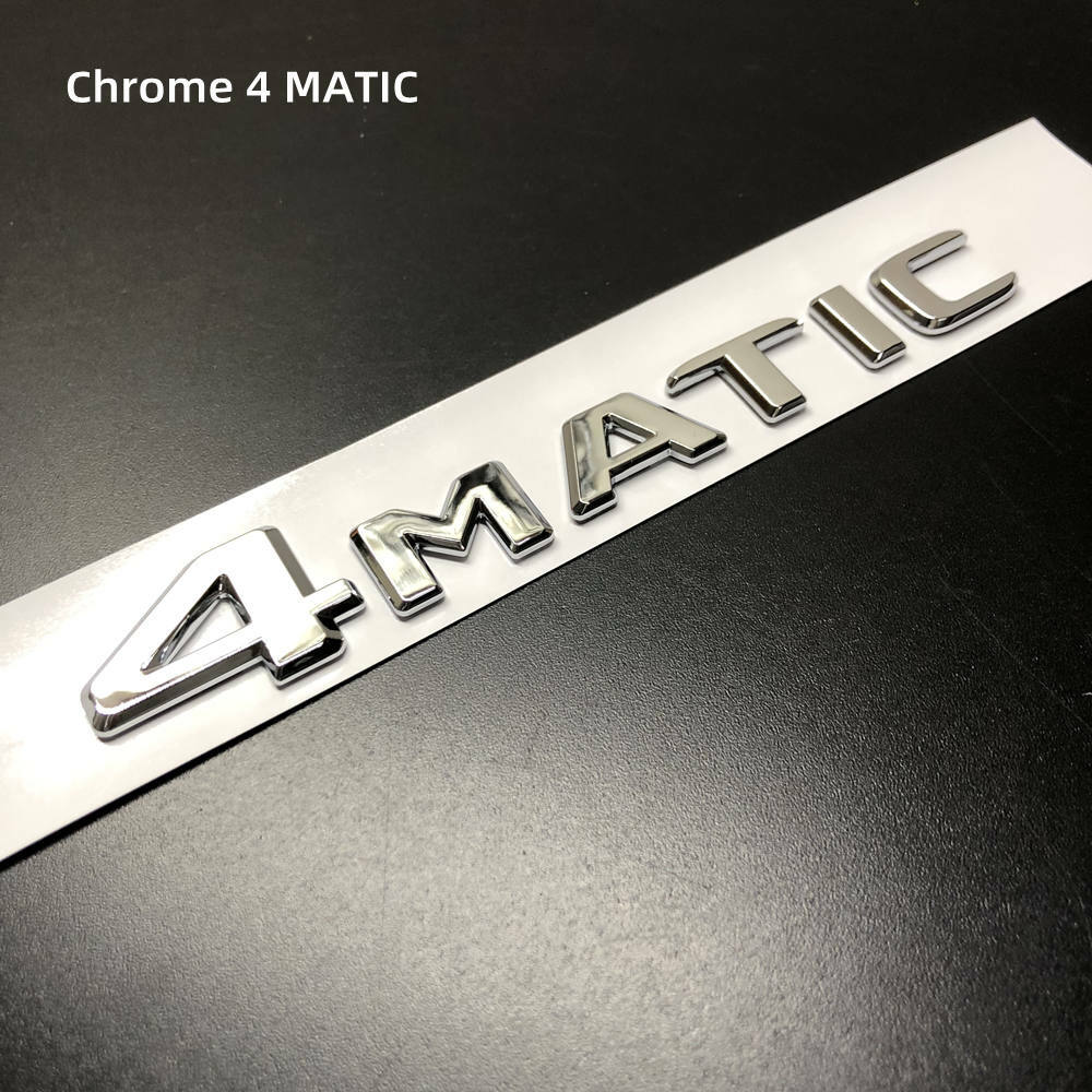 4Matic Matte Black Car Rear Trunk Lid Sticker Emblem For Mercedes-Benz 2017-2023