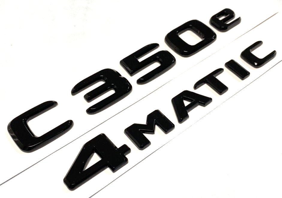 C350e +4MATIC BLACK FOR MERCEDES REAR TRUNK EMBLEM BADGE NAMEPLATE DECAL NUMBERS