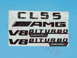 Gloss Black Flat CL55 AMG V8 BITURBO Trunk Embl Badge Sticker for Mercedes Benz