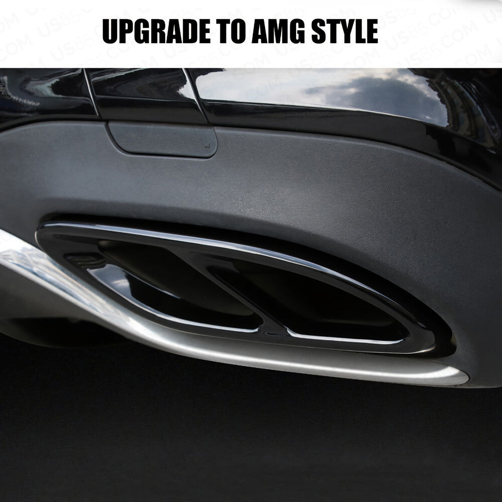 AMG Style Quad Exhaust Tips Tailpipe Cover Trim For A C E Class GLC CLA GLS GLE