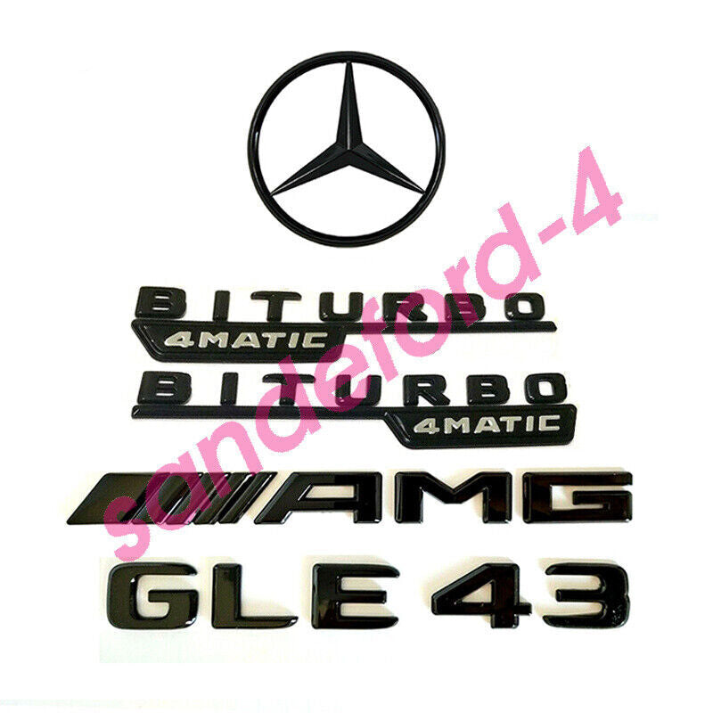 GLE43 COUPE AMG BITURBO 4MATIC Rear Star Emblem Black Badge Combo C292