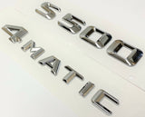 Chrome Silver s500 + 4 MATIC  Rear Trunk Emblem Badge Fit for Mercedes Benz S