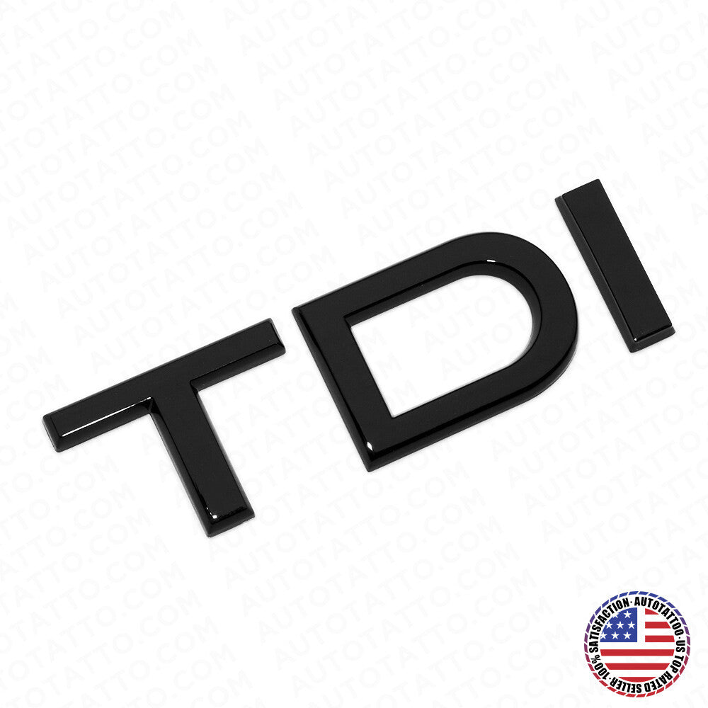 Audi Gloss Black TDI Rear Letter Tail Nameplate Trunk Emblem Badge Quattro