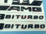 Gloss Black Trunk Fender Badges Emblems for Mercedes Benz GT53S AMG V8 BITURBO
