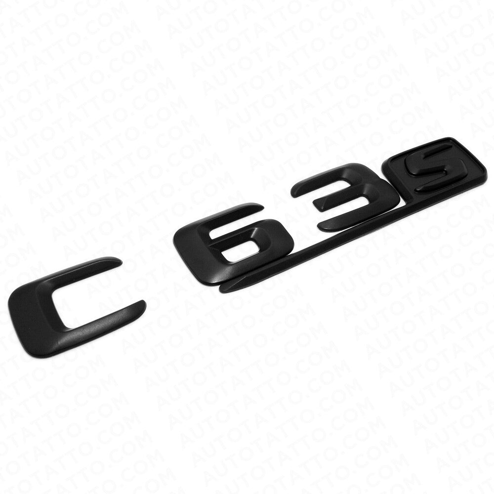 15-16 C 63 S AMG Letter Emblem Trunk 3D Logo Badge Decorate Sport Matte Black