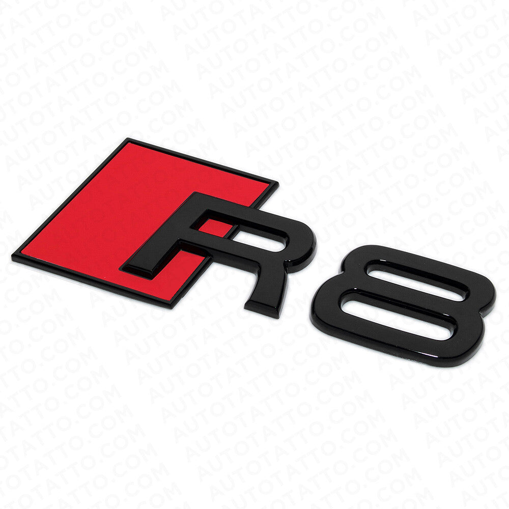 Audi R8 Gloss Black Rear Letter Trunk Lid Badge Trunk Emblem Badge Logo Sport