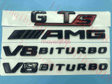 Gloss Black Trunk Fender Badges Emblems For Mercedes Benz AMG GT S V8 BITURBO