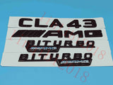 Gloss Black Flat " CLA43 AMG BITURBO" Trunk Embl Badge Sticker for Mercedes Benz