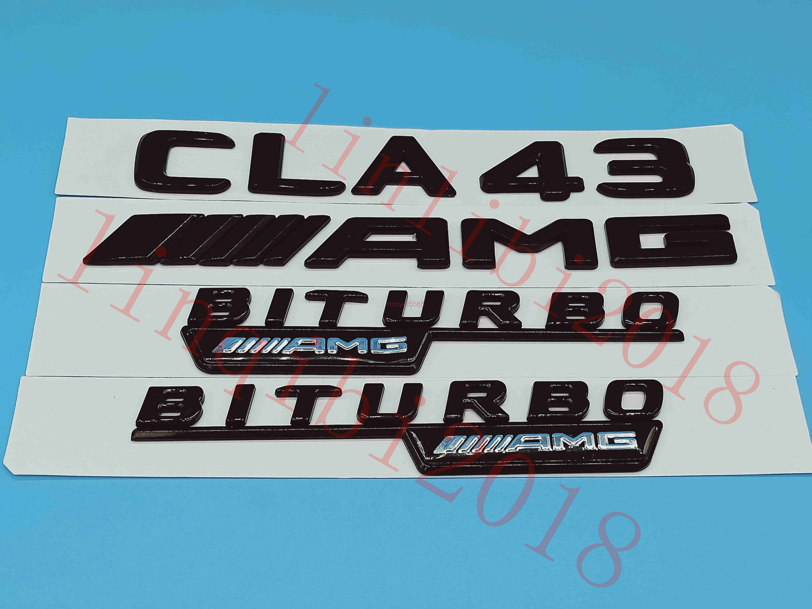 Gloss Black Flat " CLA43 AMG BITURBO" Trunk Embl Badge Sticker for Mercedes Benz