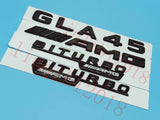 Gloss Black Flat " GLA45 AMG BITURBO" Trunk Embl Badge Sticker for Mercedes Benz