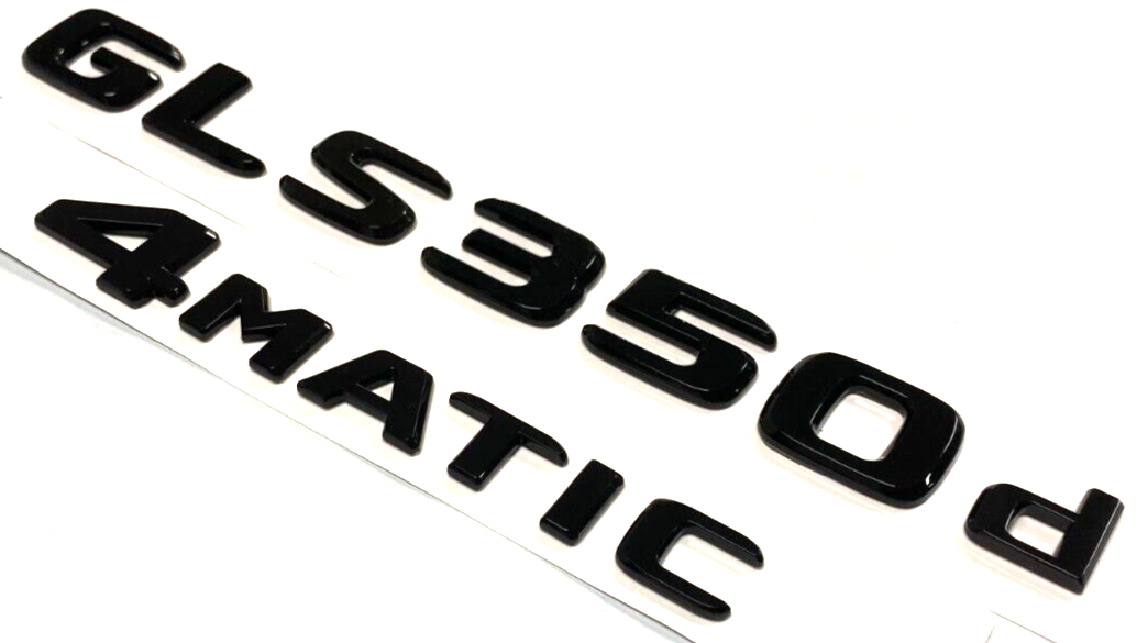BLACK GLS350d+4MATIC FOR MERCEDES REAR TRUNK EMBLEM BADGE NAMEPLATE DECAL NUMBER