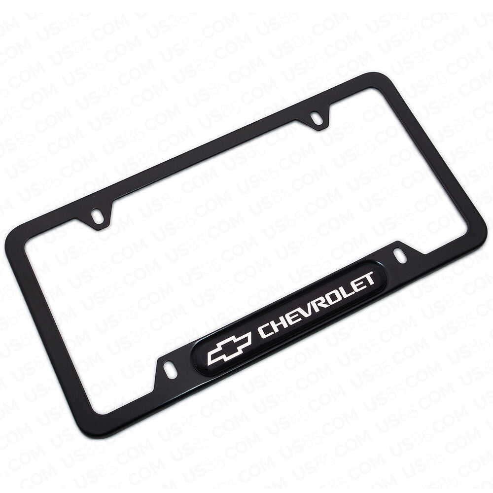 Black Stainless Steel Front Rear For Chevrolet License Plate Frame Cover Gift