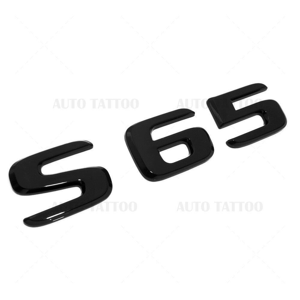 18-21 S 65 AMG Letter 3D Emblem Trunk Logo Nameplate Badge Decorate Gloss Black