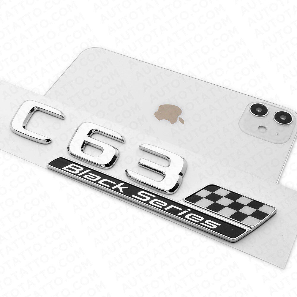C63 Black Series AMG Limited Edition Letter Emblem Trunk Decal Logo Badge Chrome