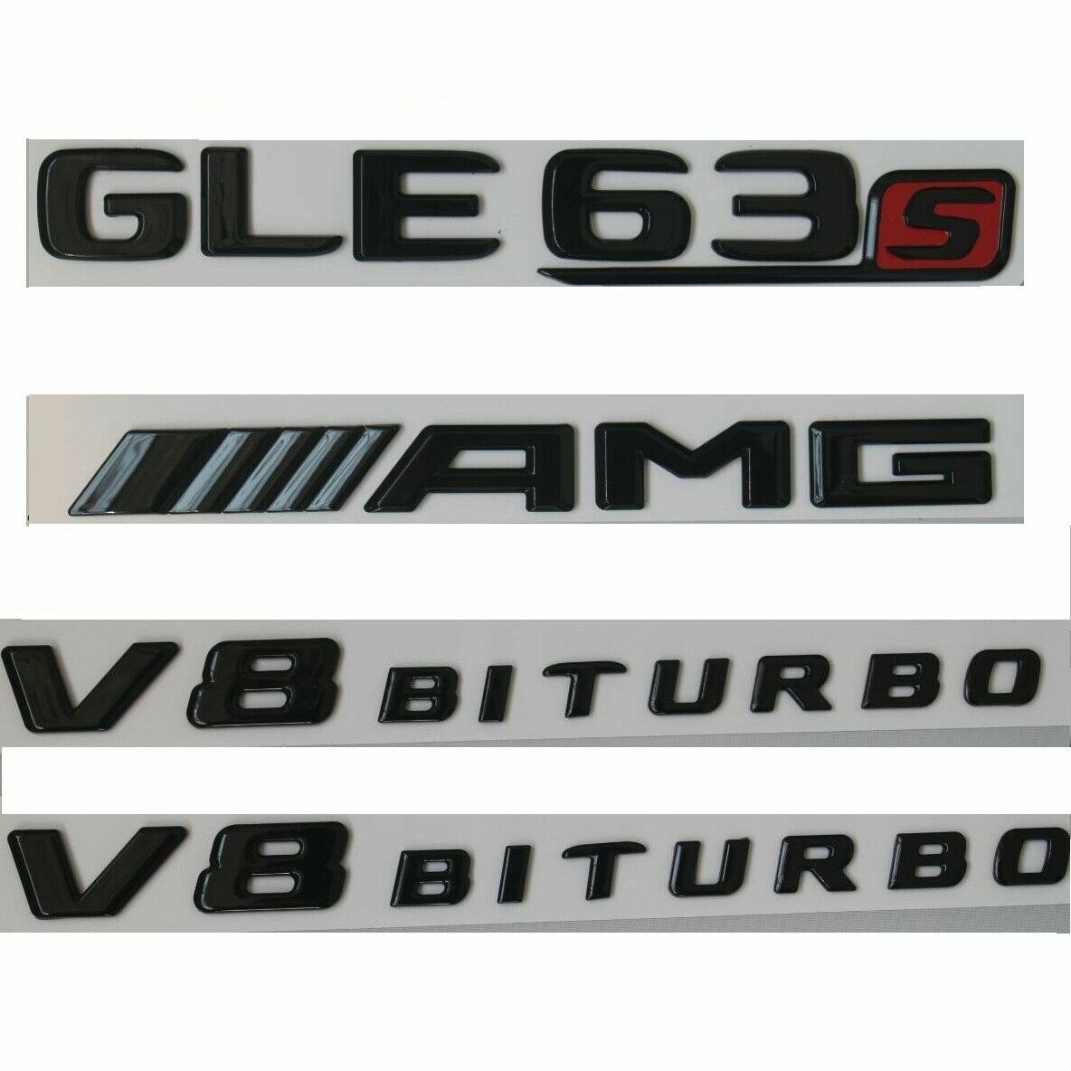 Gloss Black GLE63s for AMG V8 BITURBO Badges Emblems for Mercedes  W166 C292