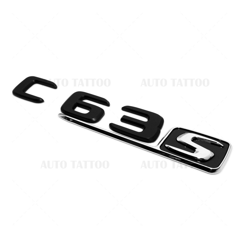 17-20 C 63 S AMG Emblem Trunk Lid Letter Logo Nameplate Badge Decorate Black