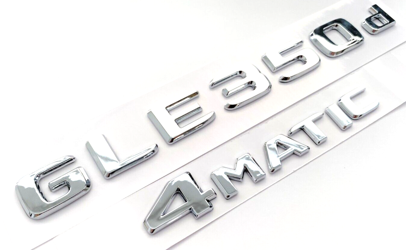 GLE350d+4MATIC CHROME FOR MERCEDES REAR TRUNK EMBLEM BADGE NAMEPLATE NUMBERS