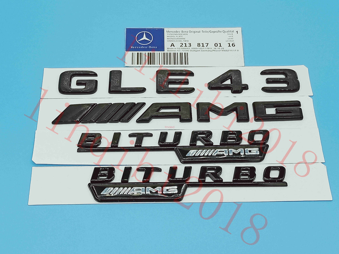 Gloss Black Flat " GLE43 AMG BITURBO" Trunk Embl Badge Sticker for Mercedes