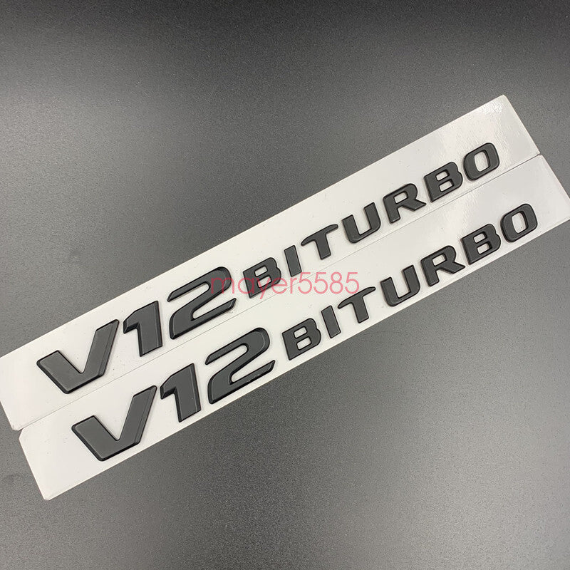 Glossy Black S65L AMG V12 BITURBO Trunk Emblem Badge Sticker For Mercedes Benz