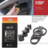 Black Car Wheel Tyre Tire Valve Dust Stems Air Caps Keychain With Audi S Emblem