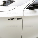 2x 17+ V8 BITURBO 4MATIC Plus + AMG Logo Fender Side Marker Emblem Badge Black