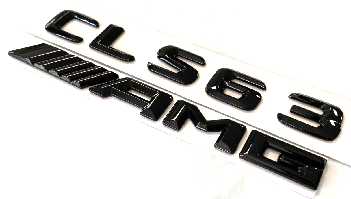 2X GLOSS BLACK CLS63+AMG FOR MERCEDES CLS63 REAR TRUNK EMBLEM BADGE NAMEPLATE