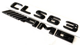2X GLOSS BLACK CLS63+AMG FOR MERCEDES CLS63 REAR TRUNK EMBLEM BADGE NAMEPLATE