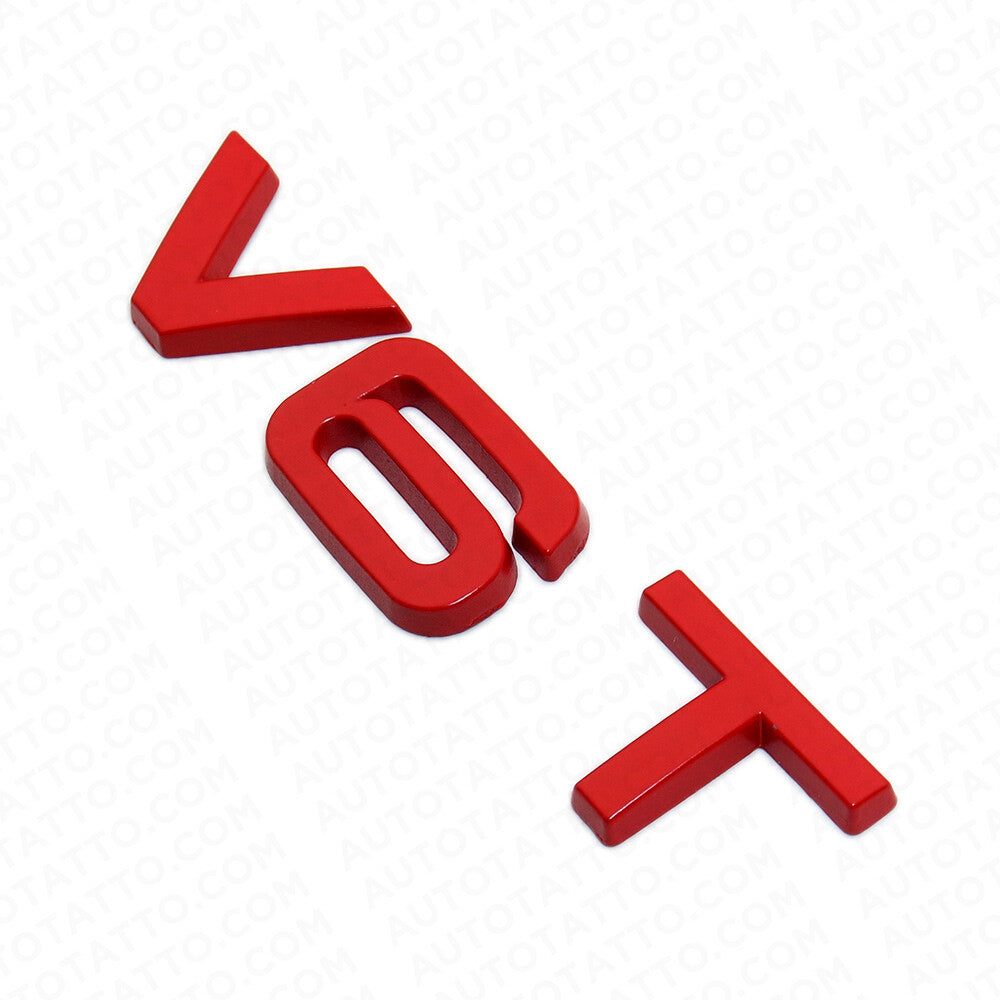 Audi Red V6T Side Fender Marker Letter Nameplate Emblem Badge Sport  Sline