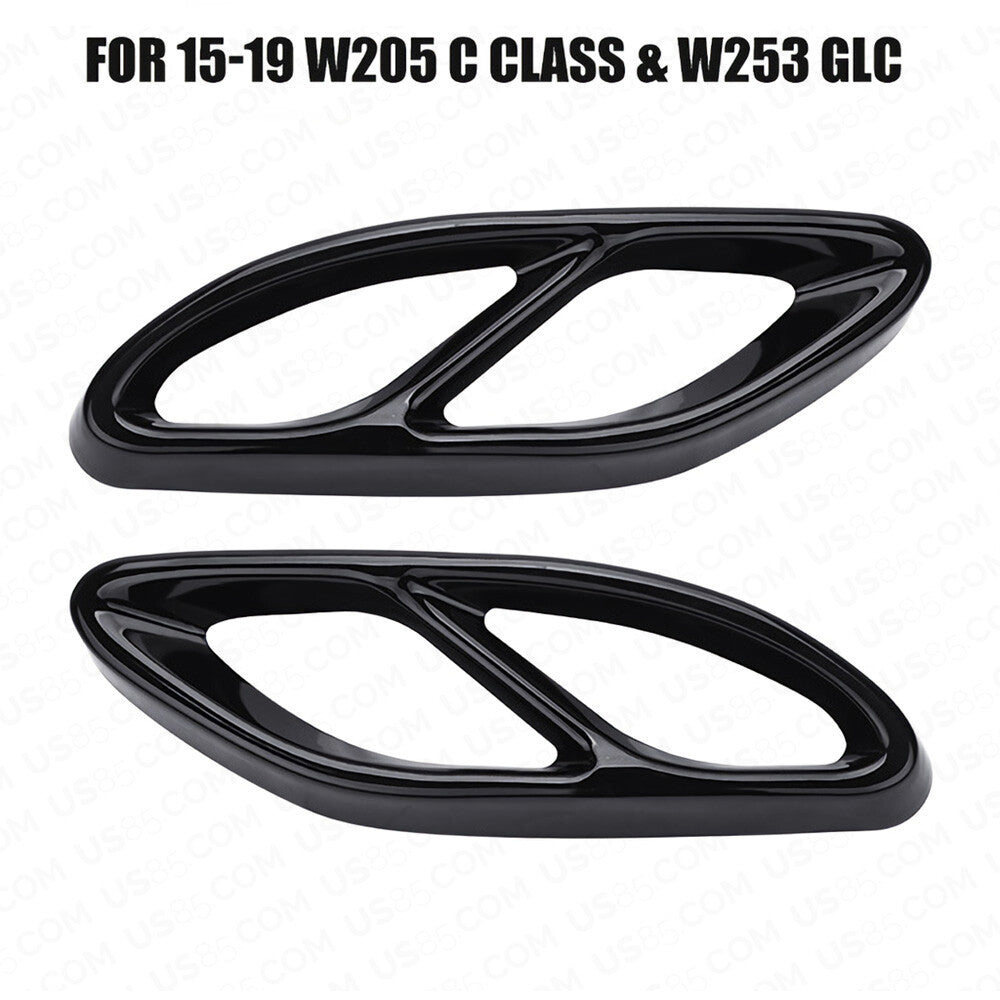 AMG Style Quad Exhaust Tips Tailpipe Cover Trim For A C E Class GLC CLA GLS GLE