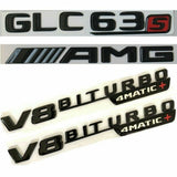 Gloss Black Letters GLC63s AMG V8 BITURBO 4MATIC+ Emblems for Mercedes Benz