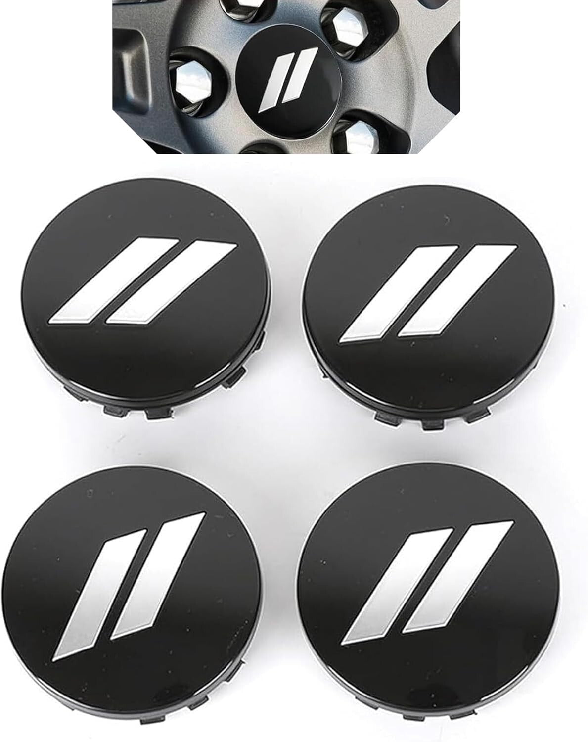 4pc Set 63mm White Slash Wheel Center Caps For Dodge Charger Challenger Durango