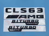 Gloss Black " CLS63 AMG BITURBO 4 MATIC" Number Emblem Sticker for Mercedes-Benz
