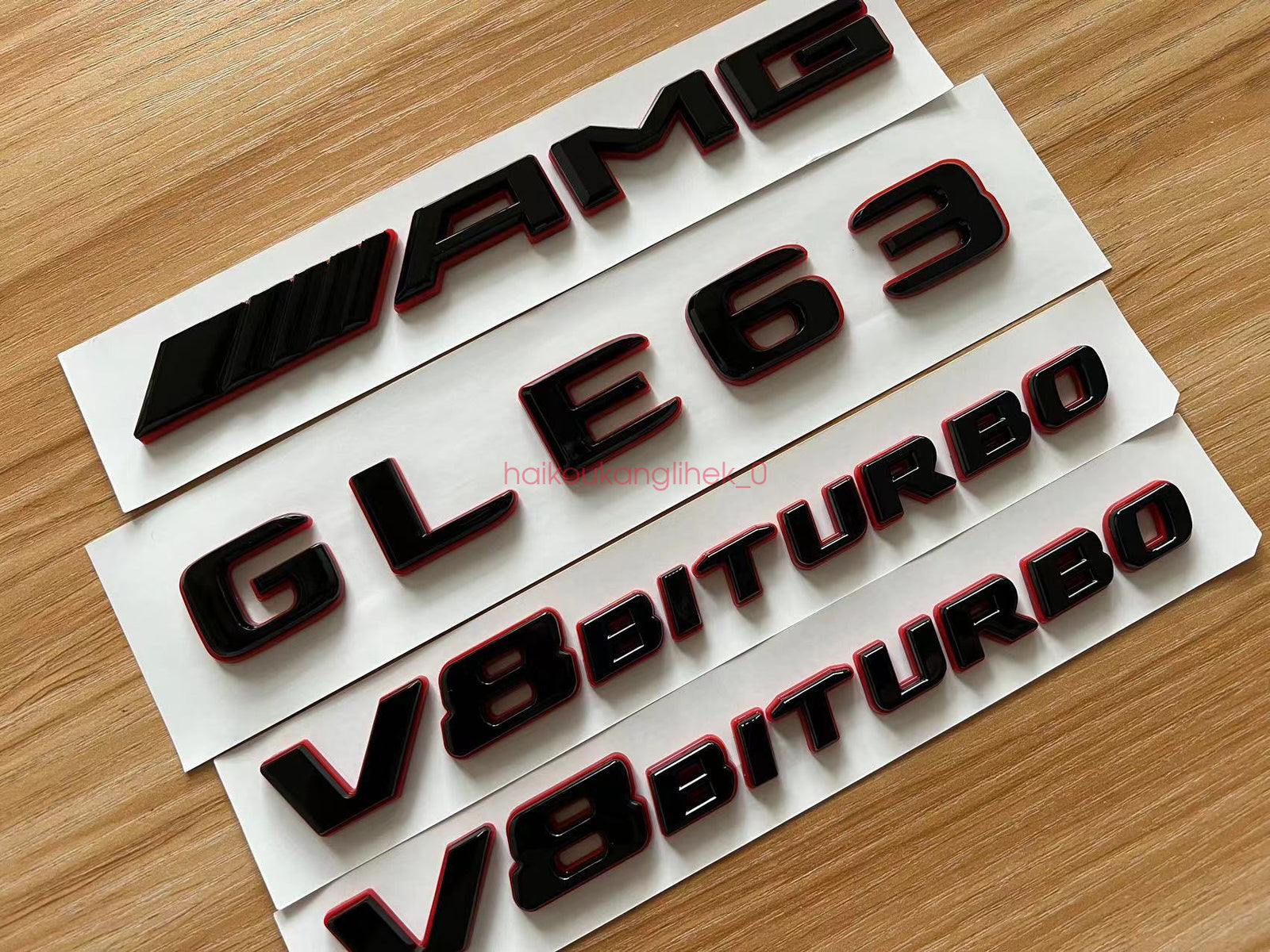 Black RED GLE63 AMG V8 BITURBO Emblem Badge Sticker Set For Mercedes GLE63