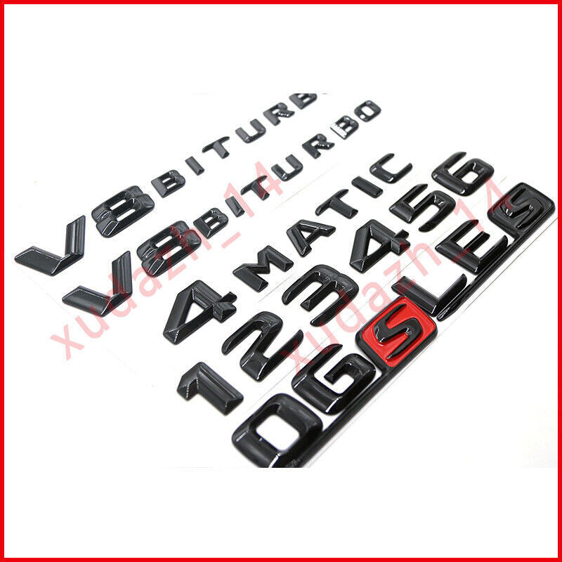 Black C43+AMG+STAR Rear Star Badge Emblem for Mercedes-Benz C-Class W205 4DR