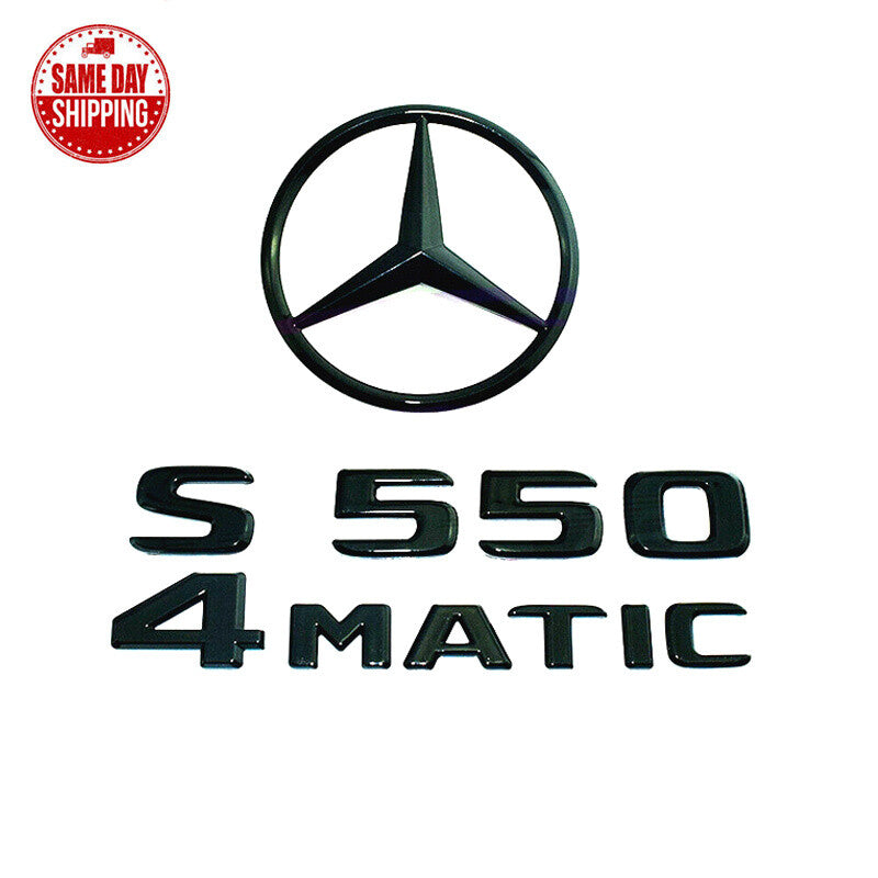 S550 4MATIC Rear Star Emblem Gloss Black Letter Badges For Mercedes W221 Sedan