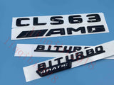 Gloss Black " CLS63 AMG BITURBO 4 MATIC" Number Emblem Sticker for Mercedes-Benz