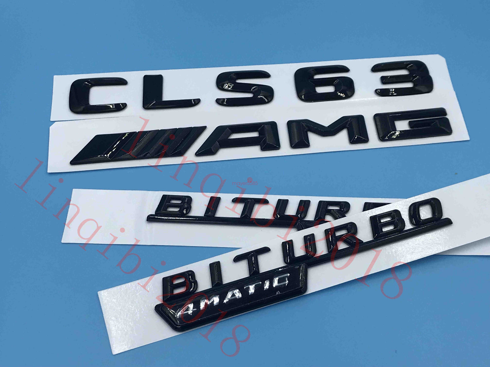 Gloss Black " CLS63 AMG BITURBO 4 MATIC" Number Emblem Sticker for Mercedes-Benz