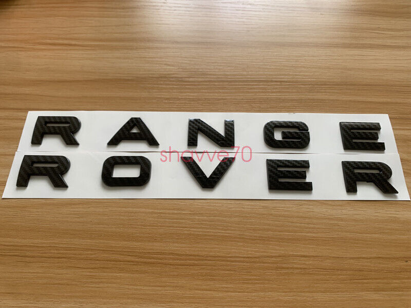 Range Rover Carbon Fibre style Letters Hood or Trunk Tailgate Emblem Nameplate