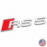 For Audi RS 5 OEM Chrome Rear Letter Tail Badge Trunk Emblem Badge Logo Sport